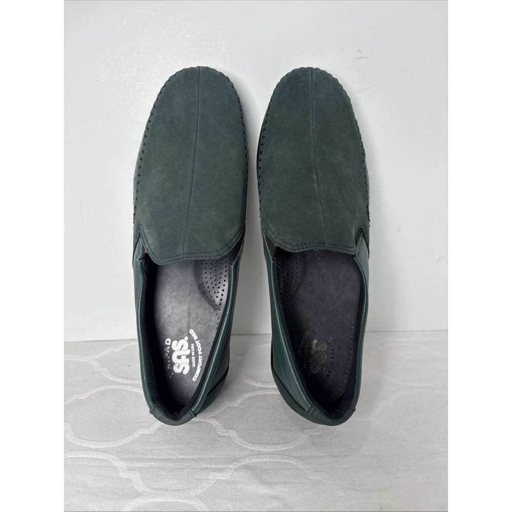 New SAS Dream Shoes Women Size 10.5WW Forest Green Slip On Comfort Loafers READ - Picture 8 of 11